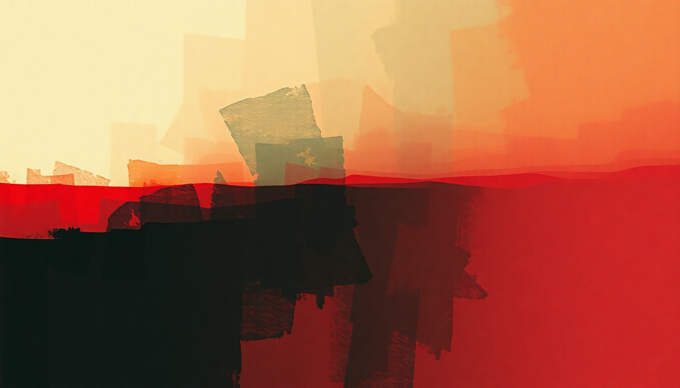 Fan-driven abstract illustration evoking the emotional arc of Murder Weapon by Tricky