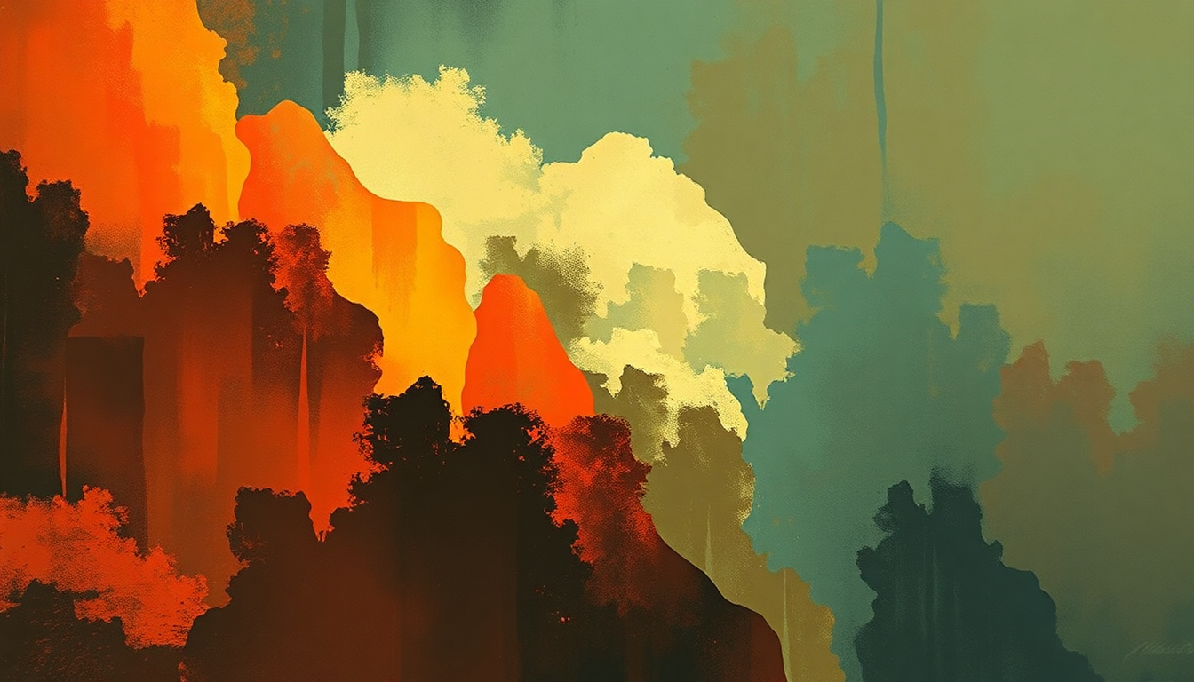 Fan-driven abstract illustration evoking the emotional arc of Mushroom by Can