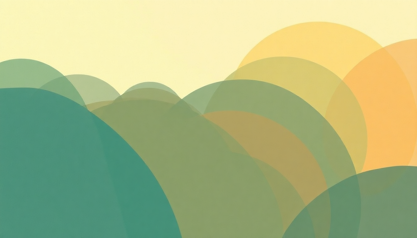 Fan-driven abstract illustration evoking the emotional arc of Music for 18 Musicians by Steve Reich
