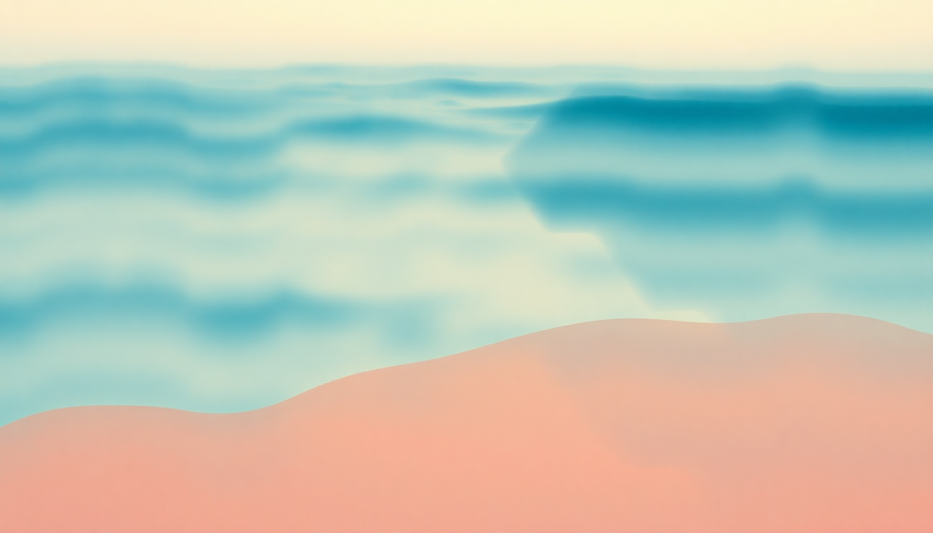 Fan-driven abstract illustration evoking the emotional arc of My Blue Wave by Lambchop