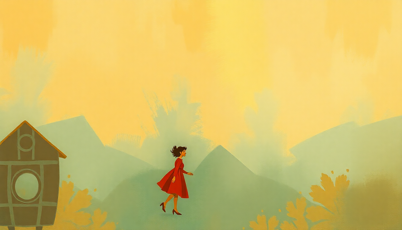 Fan-driven abstract illustration evoking the emotional arc of My Favorite Things by Julie Andrews