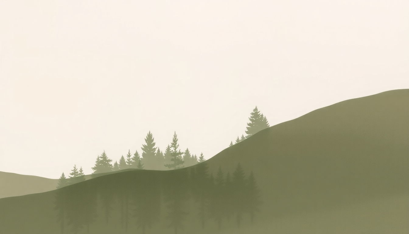 Fan-driven abstract illustration evoking the emotional arc of My Friend the Forest by Nils Frahm