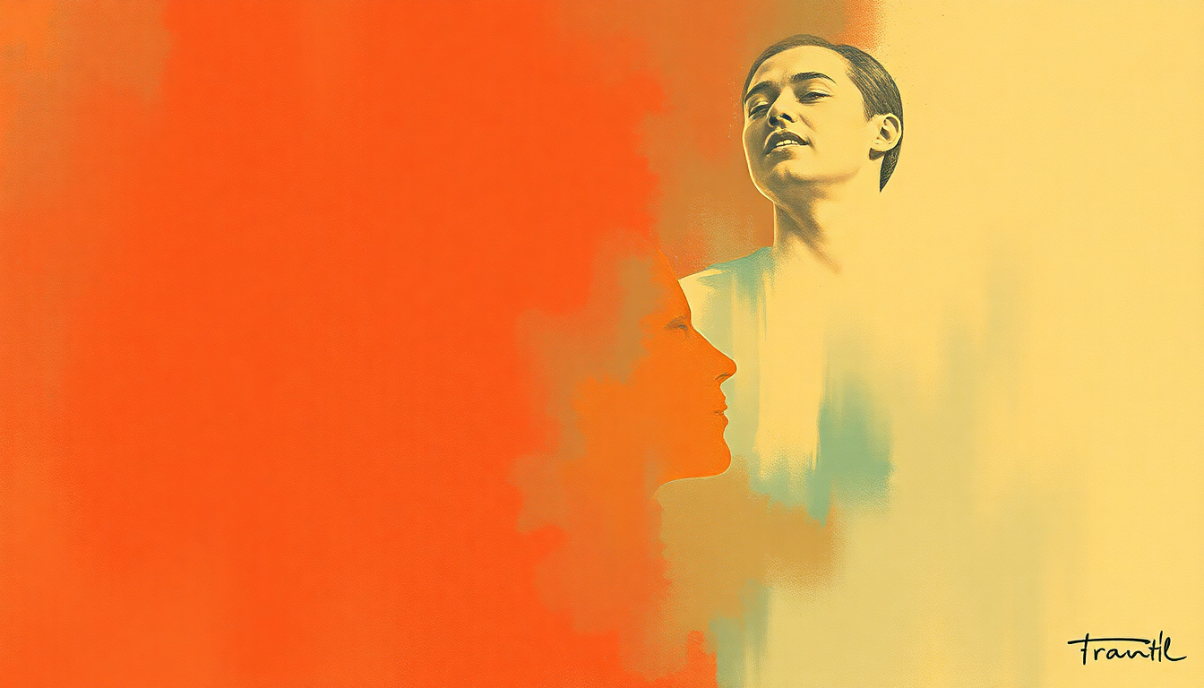 Fan-driven abstract illustration evoking the emotional arc of My Funny Valentine by Frank Sinatra