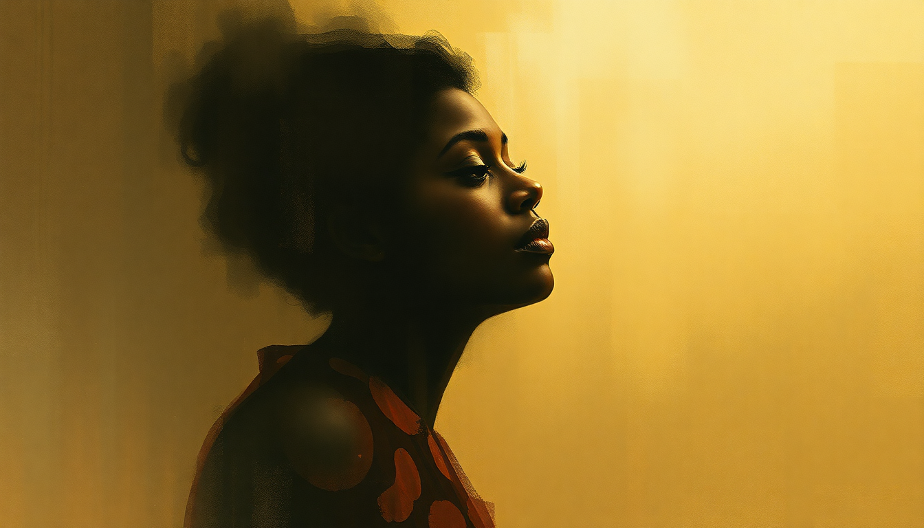 Fan-driven abstract illustration evoking the emotional arc of My Man by Billie Holiday
