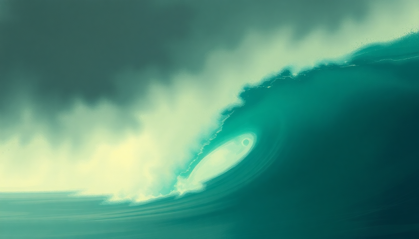 Fan-driven abstract illustration evoking the emotional arc of My Wave by Soundgarden