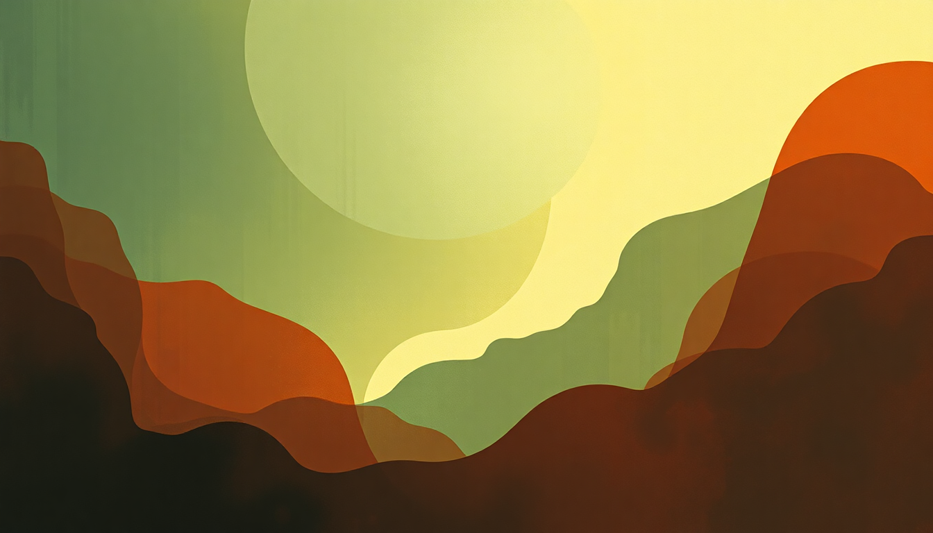 Fan-driven abstract illustration evoking the emotional arc of Nada Sera Como Antes by Milton Nascimento