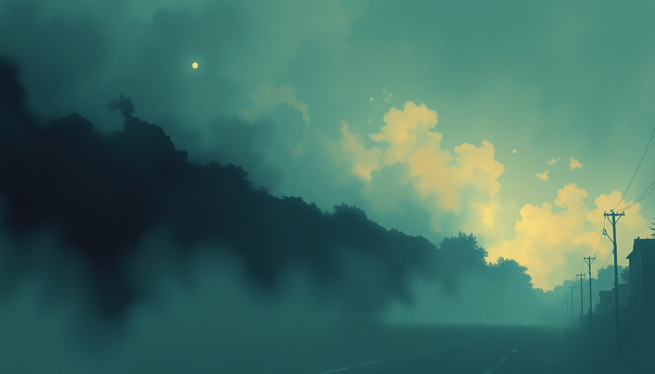Fan-driven abstract illustration evoking the emotional arc of Neighborhood #3 (Power Out) by Arcade Fire