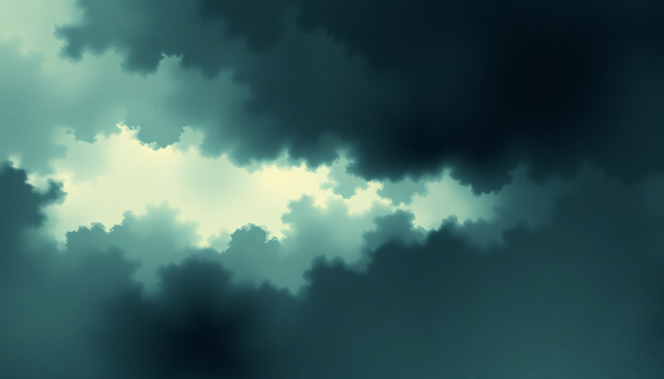 Fan-driven abstract illustration evoking the emotional arc of Never Again by Breaking Benjamin