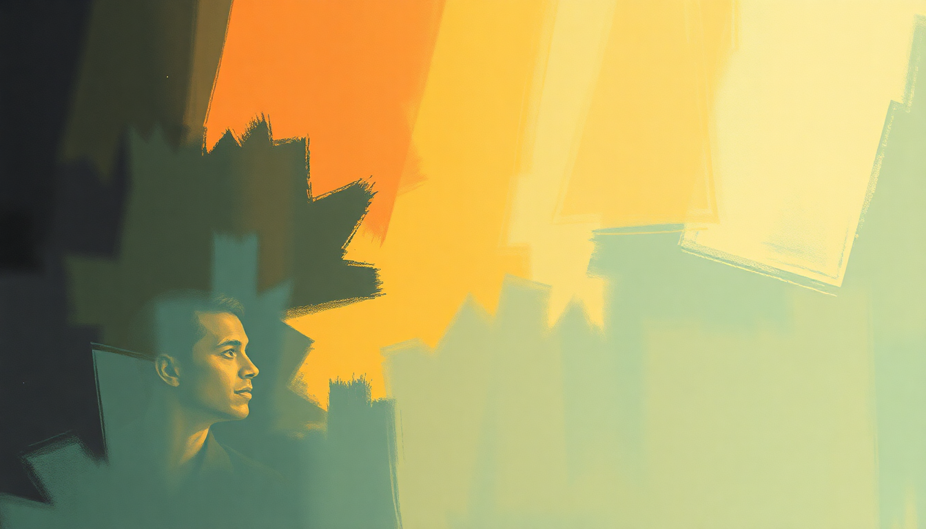 Fan-driven abstract illustration evoking the emotional arc of Never Let Me Down by Kanye West