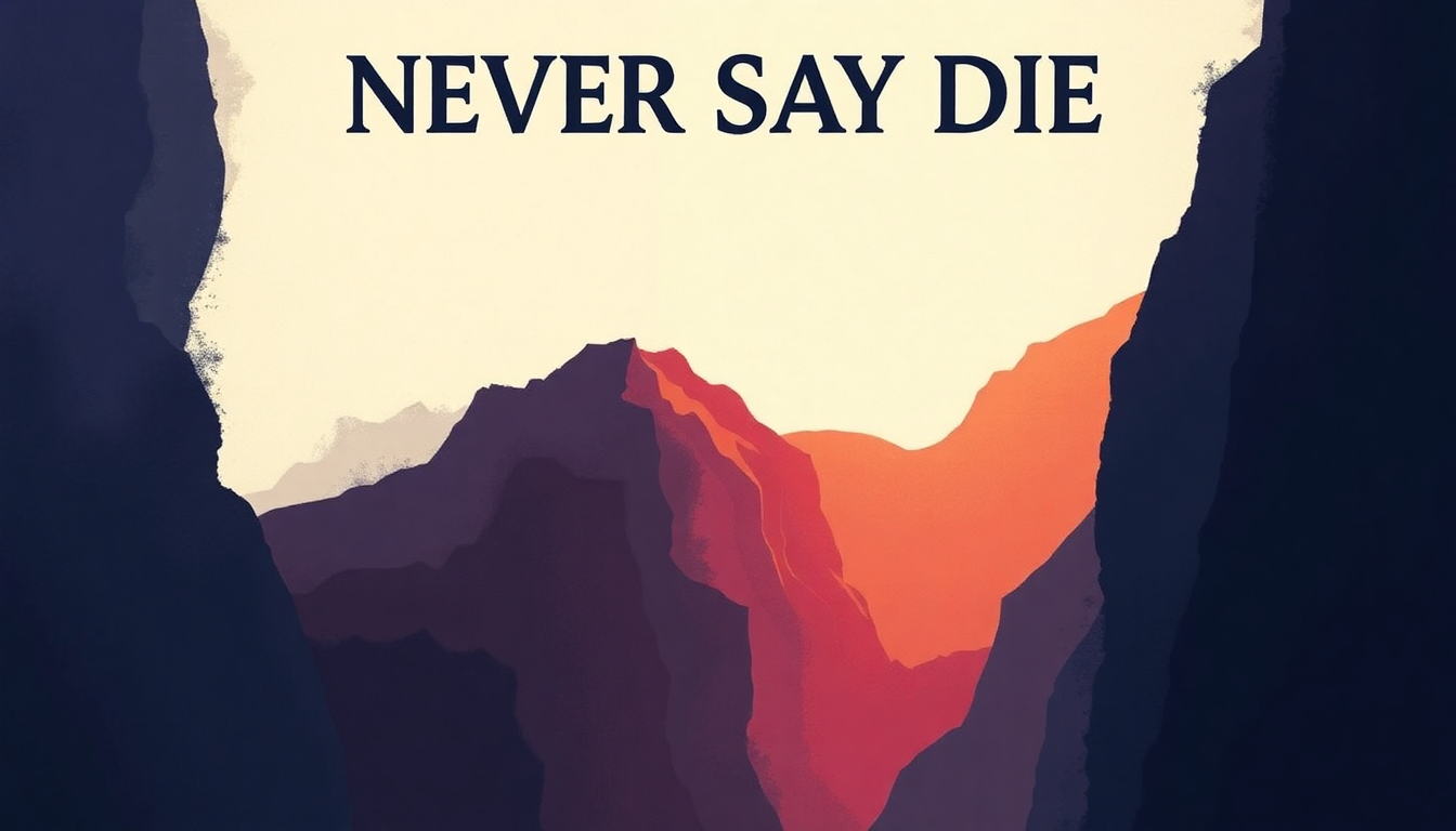 Fan-driven abstract illustration evoking the emotional arc of Never Say Die by Black Sabbath