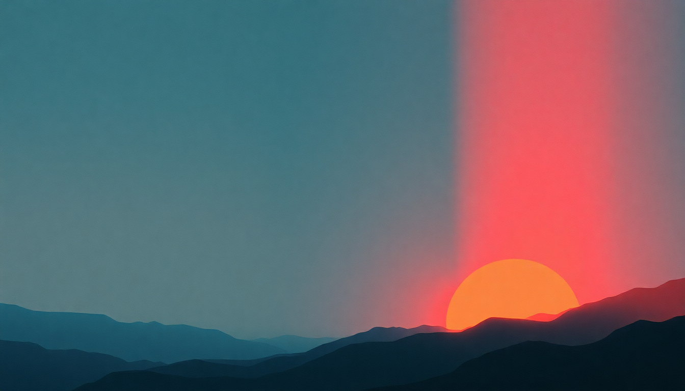Fan-driven abstract illustration evoking the emotional arc of Never Stop by Echo & the Bunnymen