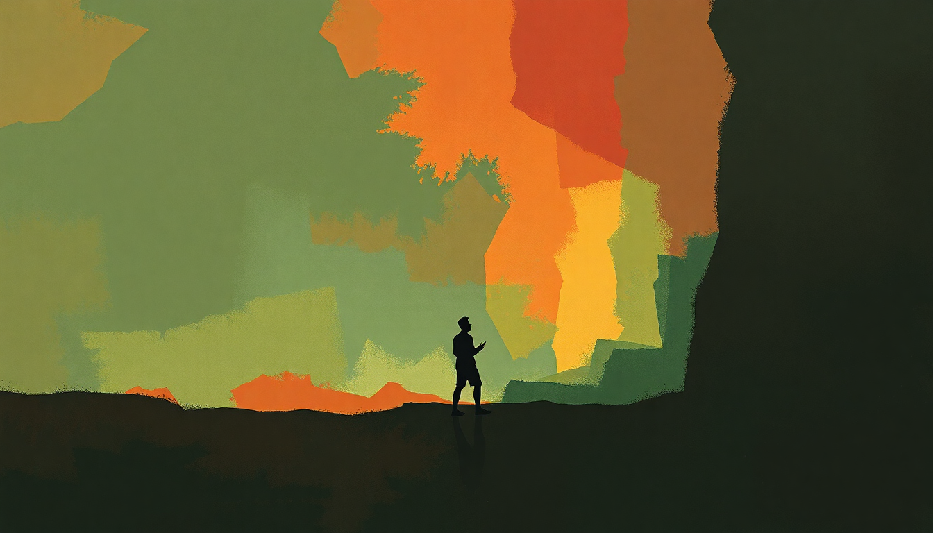 Fan-driven abstract illustration evoking the emotional arc of New Africa by Youssou NDour
