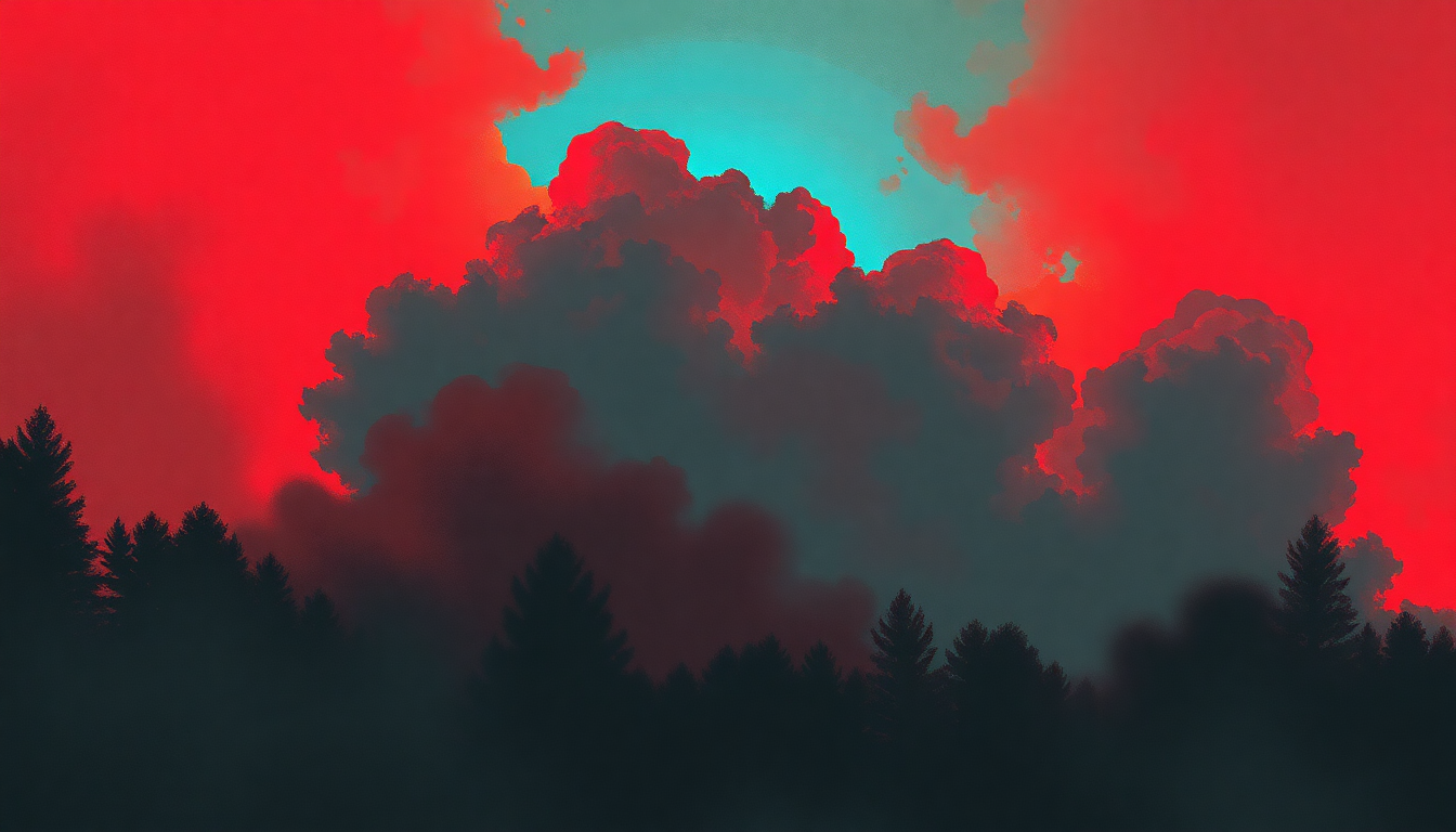 Fan-driven abstract illustration evoking the emotional arc of New Day Rising by Hüsker Dü