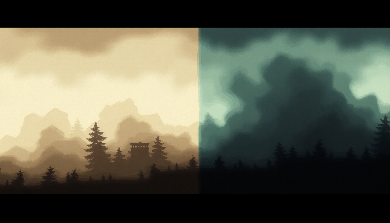 Fan-driven abstract illustration evoking the emotional arc of New Divide by Linkin Park