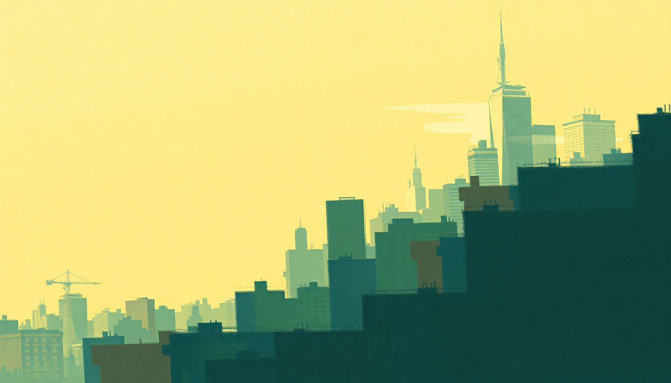 Fan-driven abstract illustration evoking the emotional arc of New York City Blues by The Yardbirds