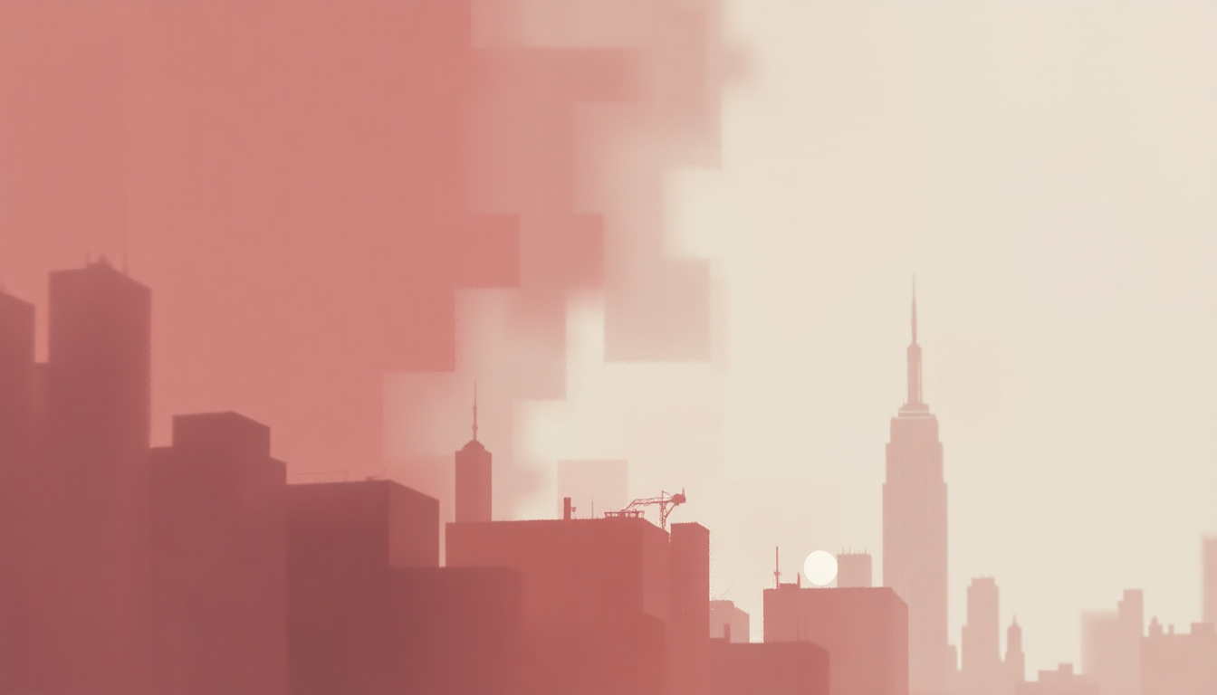 Fan-driven abstract illustration evoking the emotional arc of New York, I Love You but You're Bringing Me Down by LCD Soundsystem