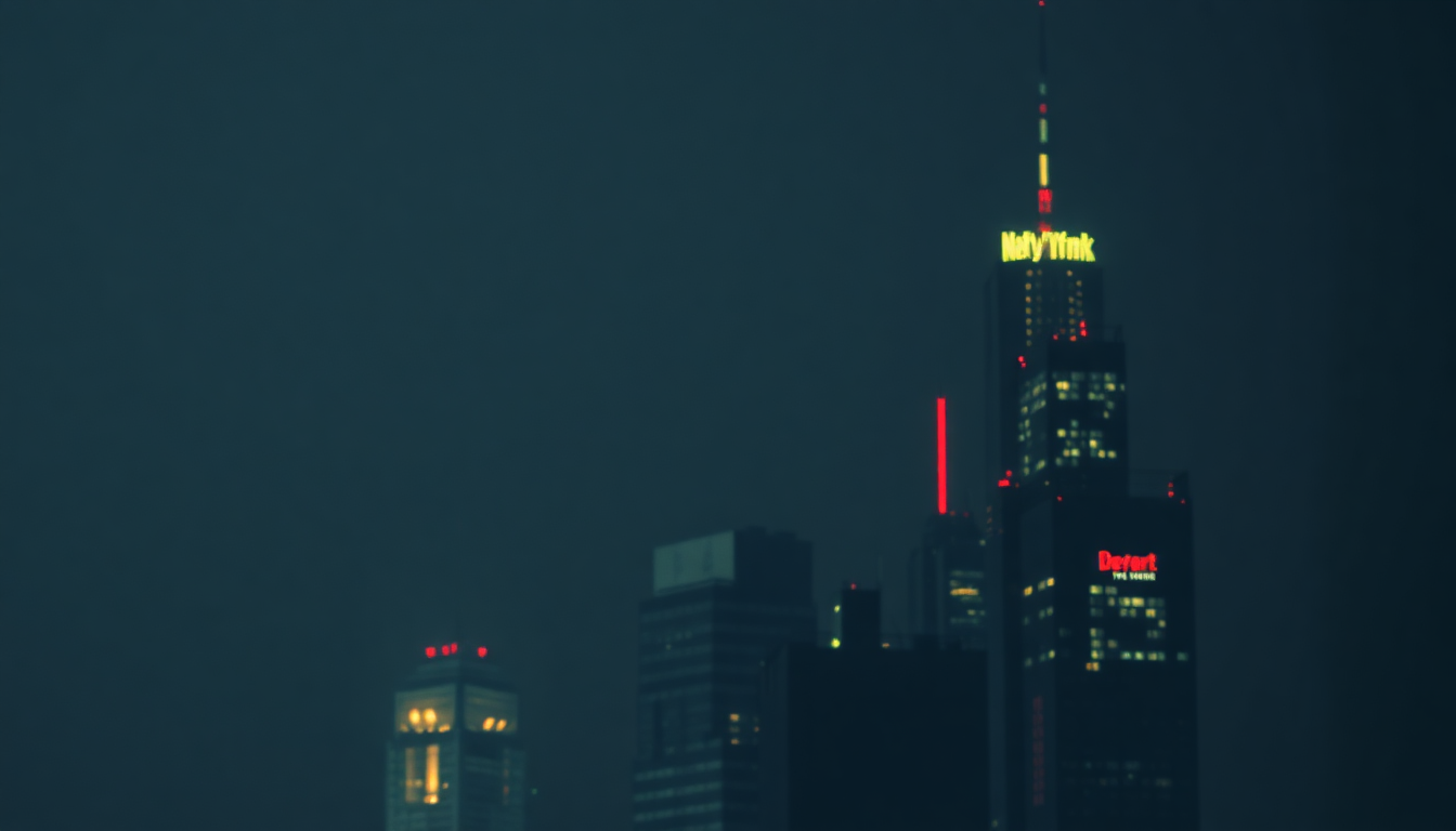 Fan-driven abstract illustration evoking the emotional arc of Theme from New York, New York by Frank Sinatra
