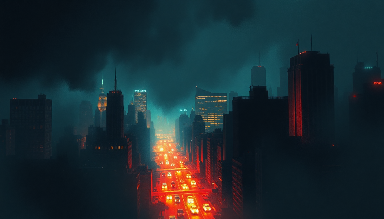 Fan-driven abstract illustration evoking the emotional arc of New York, New York by Frank Sinatra