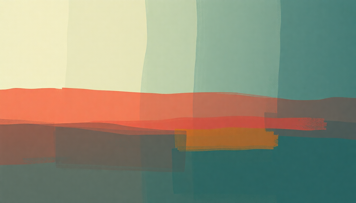 Fan-driven abstract illustration evoking the emotional arc of New York Reunion by McCoy Tyner
