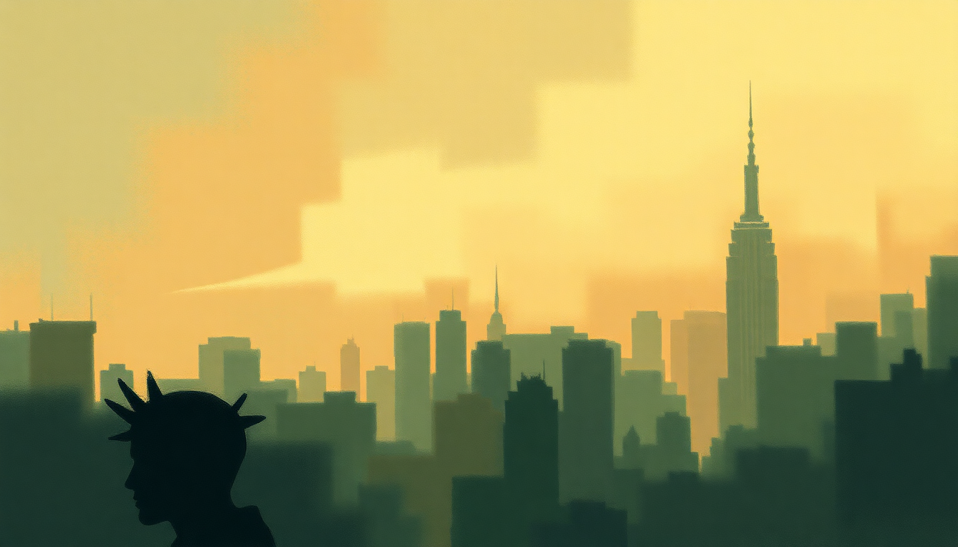 Fan-driven abstract illustration evoking the emotional arc of New York by U2