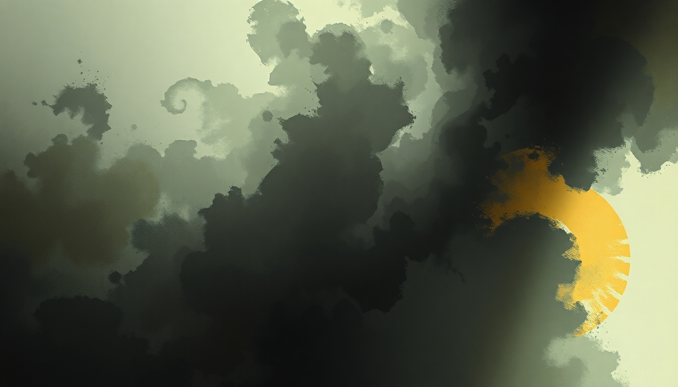 Fan-driven abstract illustration evoking the emotional arc of Ngor by Youssou N'Dour