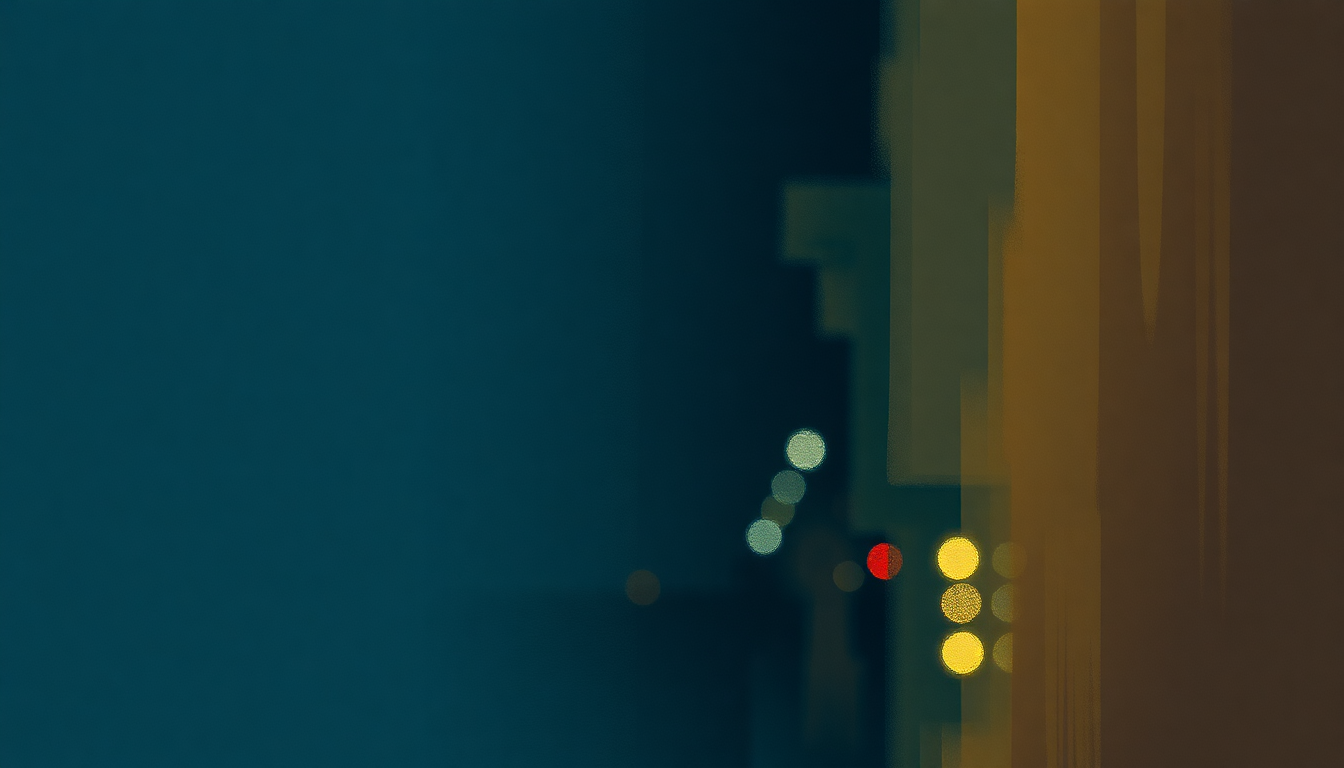 Fan-driven abstract illustration evoking the emotional arc of Nightmarket by Burial