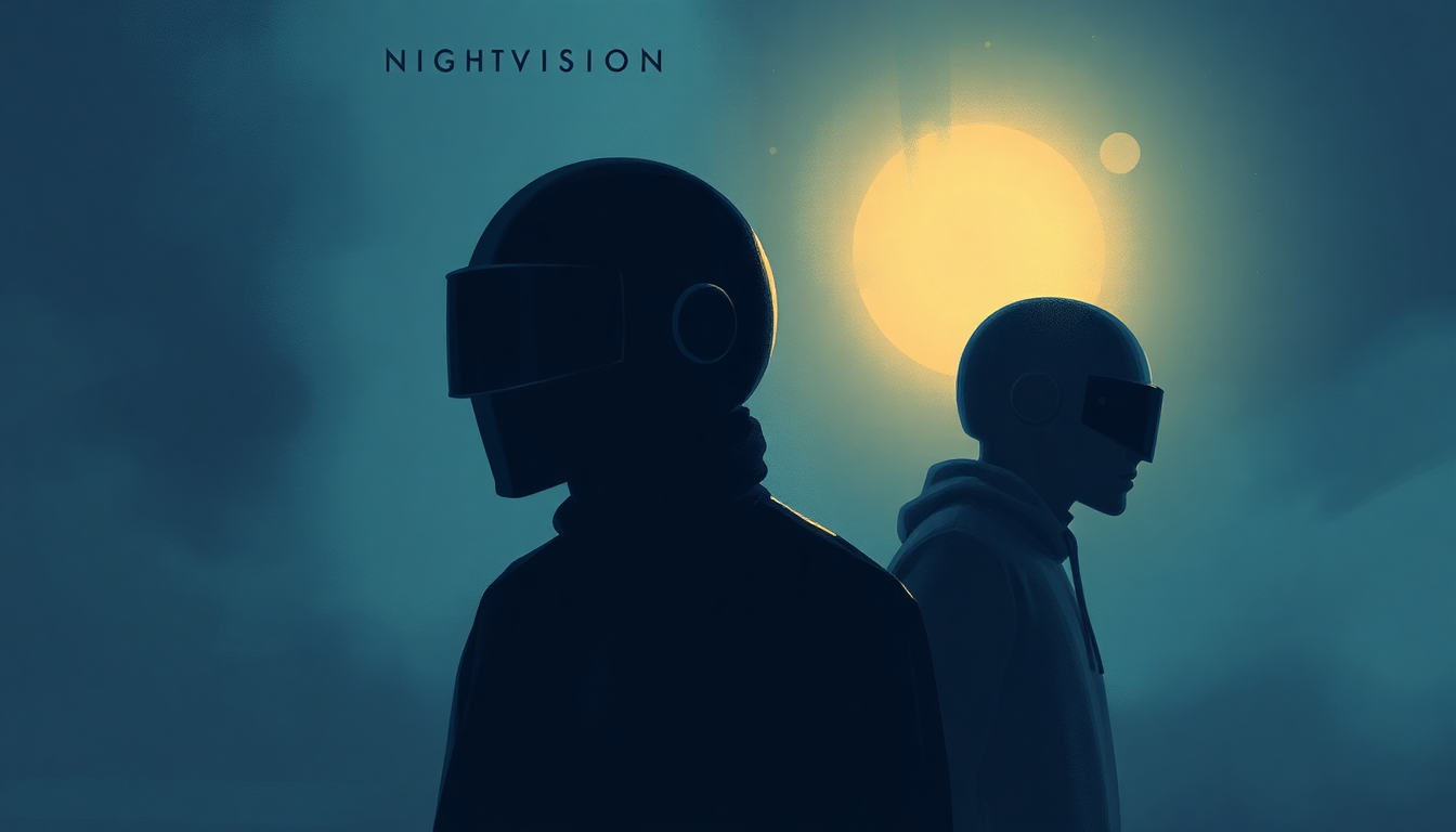 Fan-driven abstract illustration evoking the emotional arc of Nightvision by Daft Punk