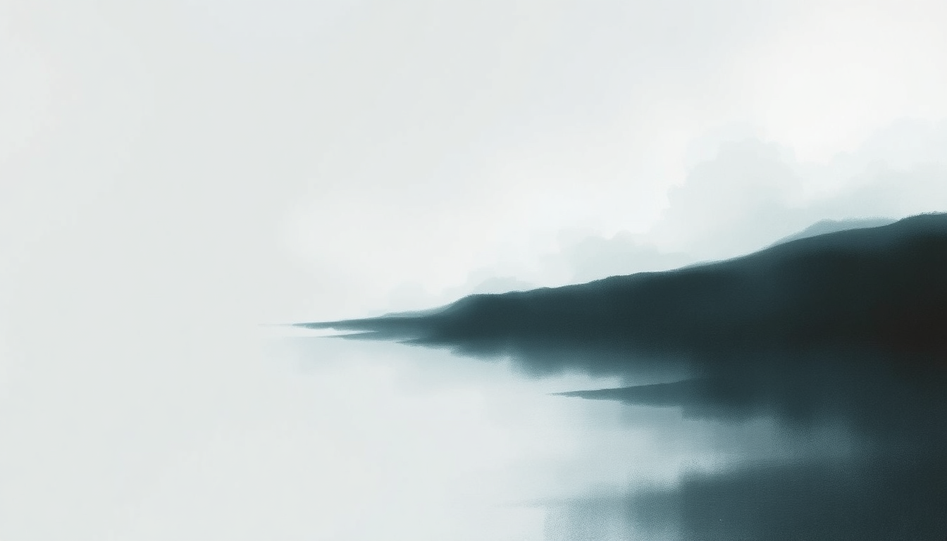 Fan-driven abstract illustration evoking the emotional arc of No Drums by Tim Hecker
