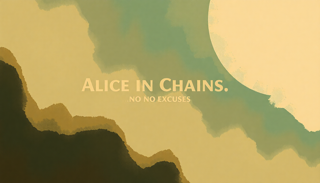 Fan-driven abstract illustration evoking the emotional arc of No Excuses by Alice in Chains