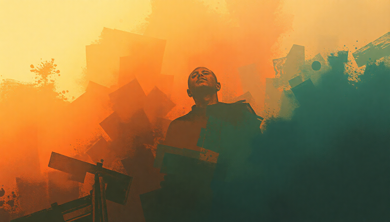 Fan-driven abstract illustration evoking the emotional arc of No Good by Prodigy