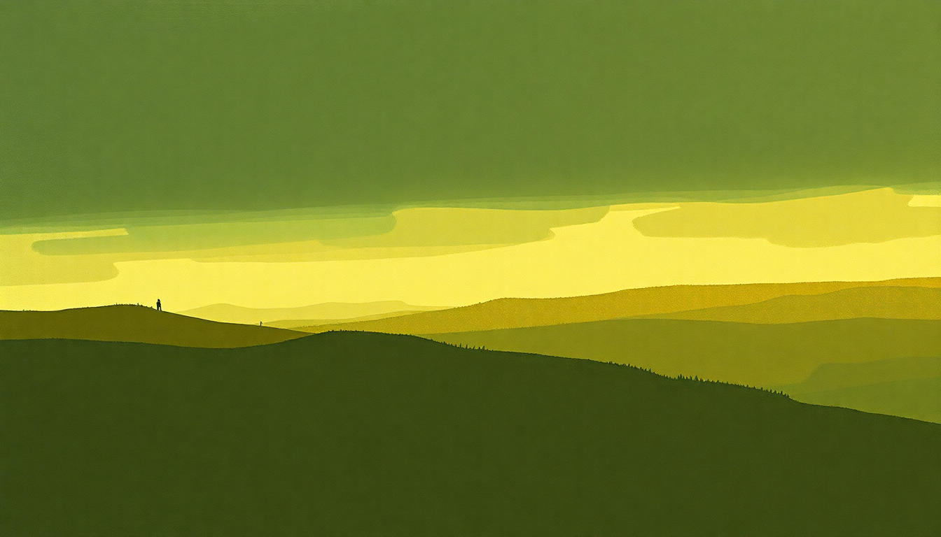 Fan-driven abstract illustration evoking the emotional arc of No More Songs by Phil Ochs