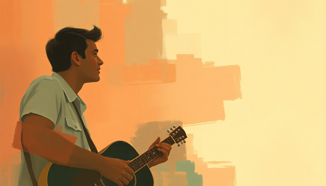 Fan-driven abstract illustration evoking the emotional arc of No Particular Place to Go by Chuck Berry