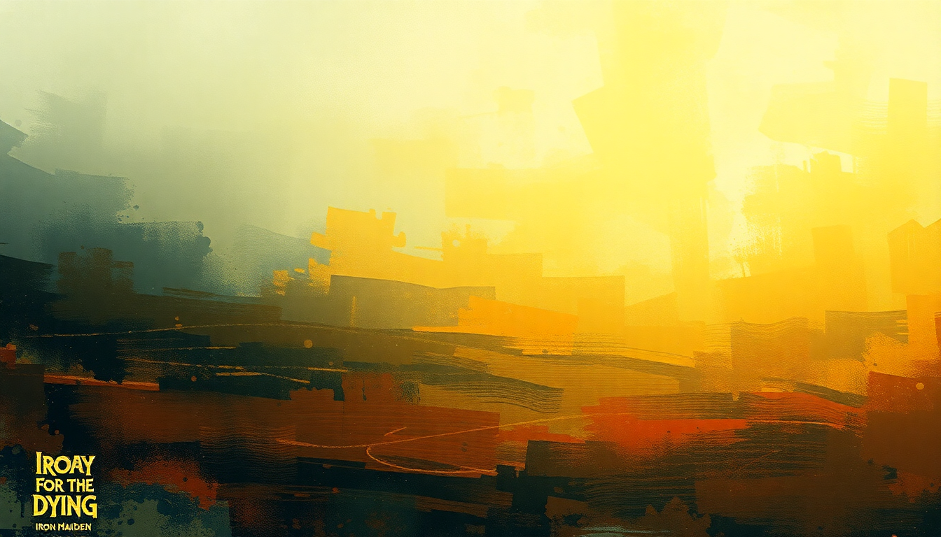 Fan-driven abstract illustration evoking the emotional arc of No Prayer for the Dying by Iron Maiden