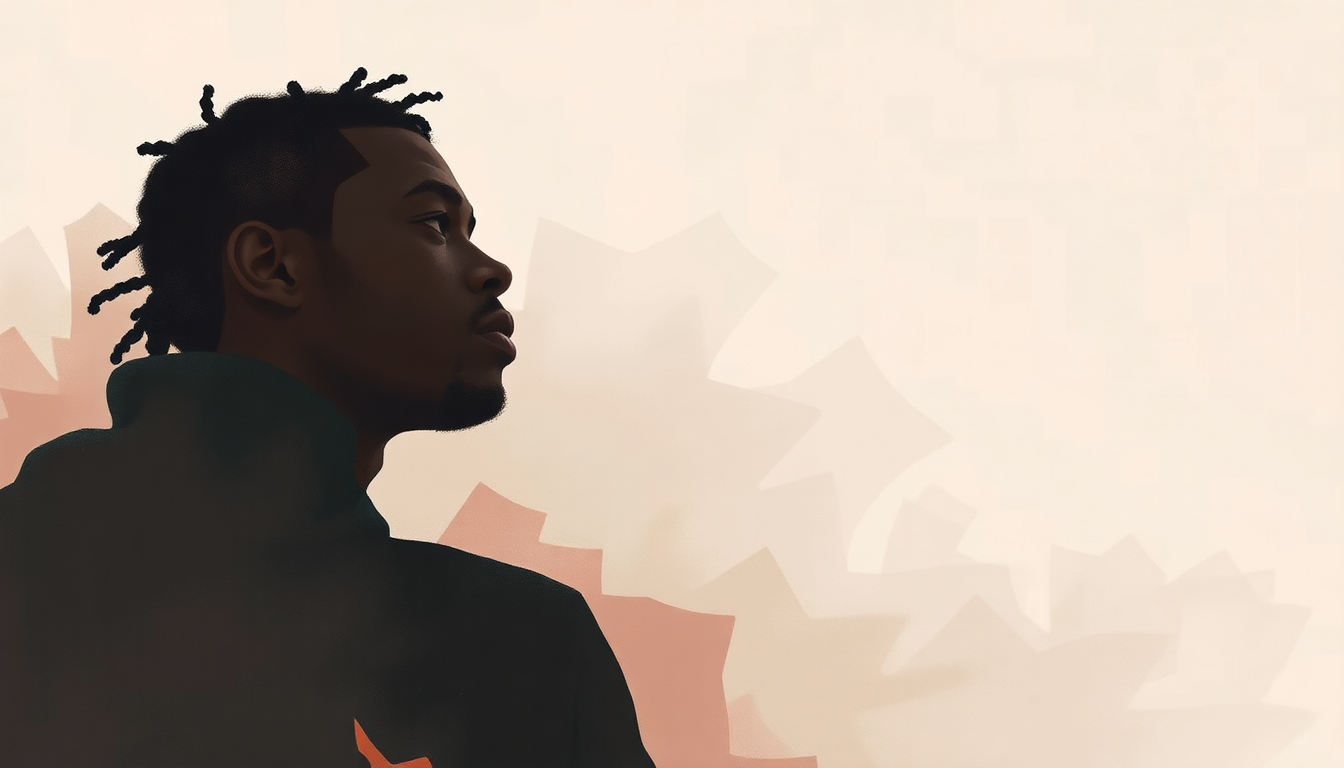 Fan-driven abstract illustration evoking the emotional arc of No Role Modelz by J. Cole