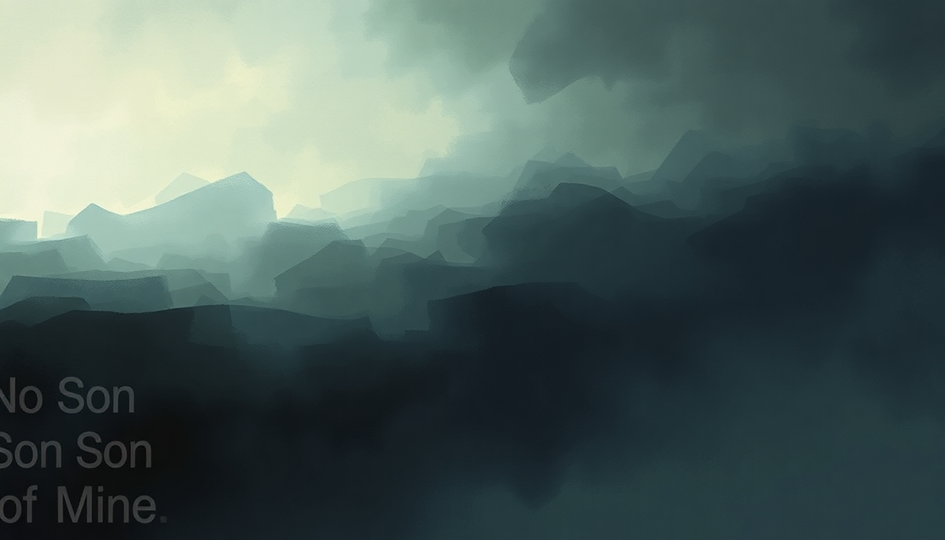 Fan-driven abstract illustration evoking the emotional arc of No Son of Mine by Genesis