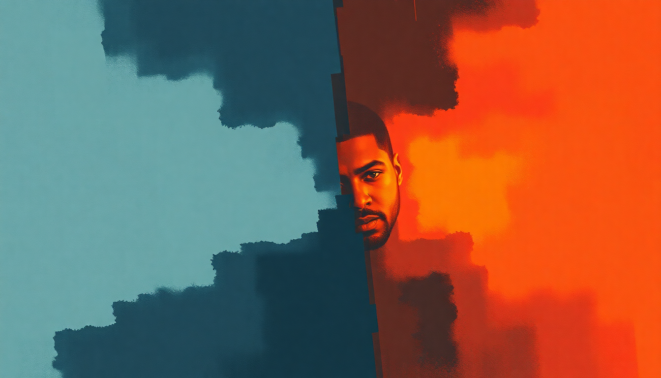 Fan-driven abstract illustration evoking the emotional arc of No Vaseline by Ice Cube