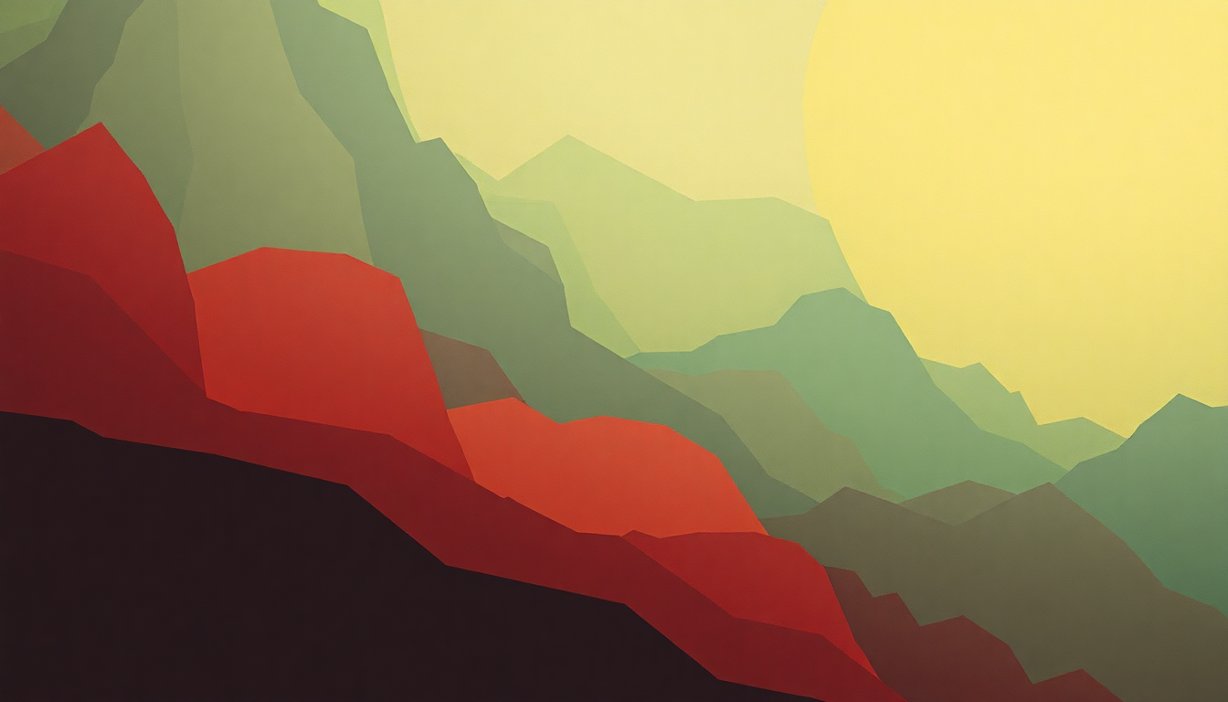 Fan-driven abstract illustration evoking the emotional arc of Nomathemba by Ladysmith Black Mambazo