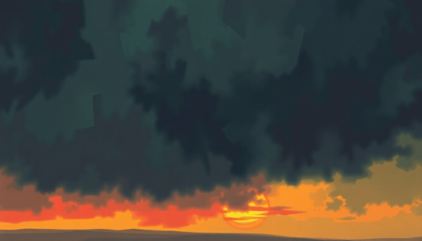 Fan-driven abstract illustration evoking the emotional arc of Not That Funny by Fleetwood Mac