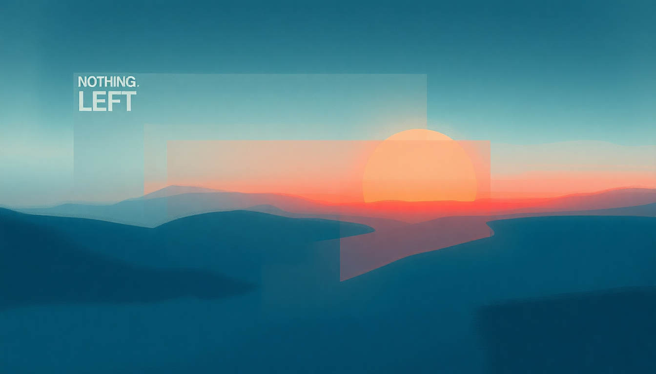 Fan-driven abstract illustration evoking the emotional arc of Nothing Left by Orbital