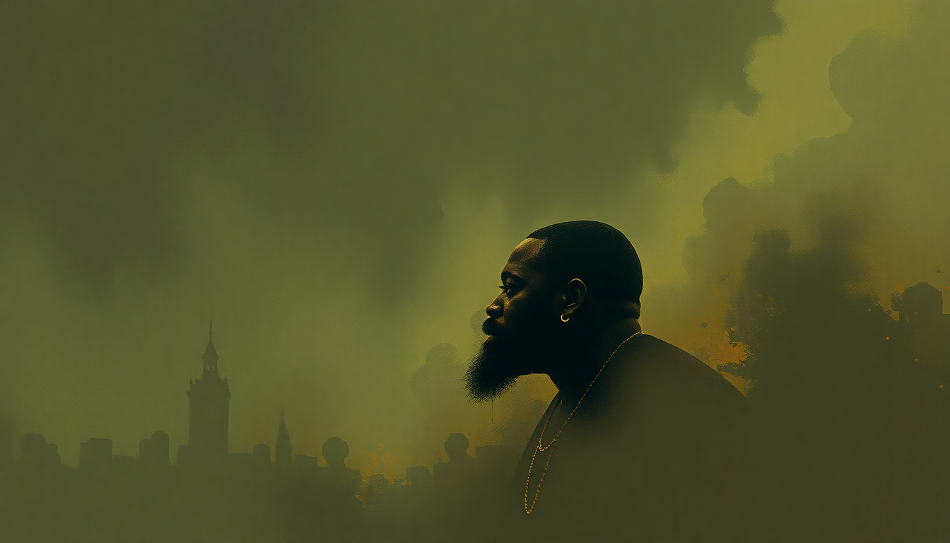 Fan-driven abstract illustration evoking the emotional arc of Notorious Thugs by The Notorious B.I.G.