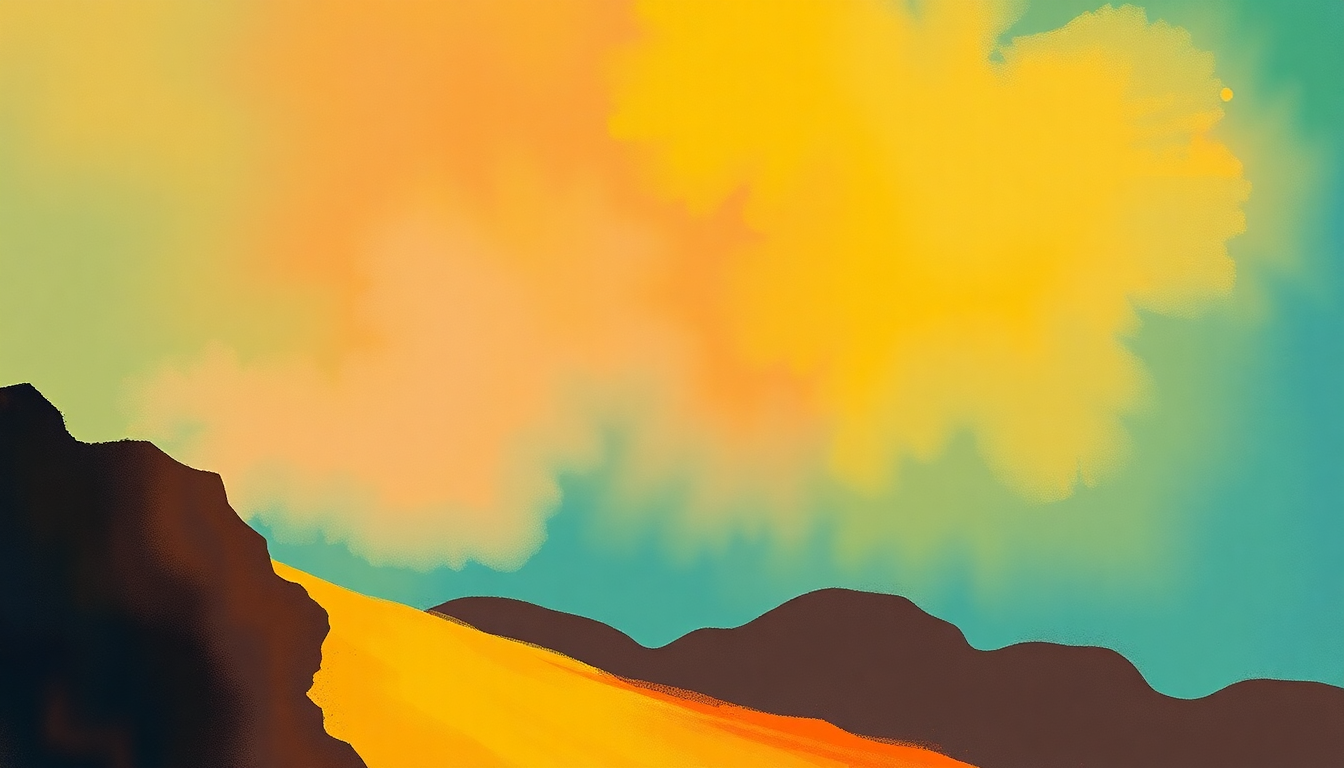 Fan-driven abstract illustration evoking the emotional arc of Oakland Stroke by Tower of Power