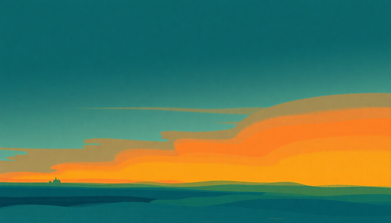 Fan-driven abstract illustration evoking the emotional arc of Ocean of Noise by Arcade Fire