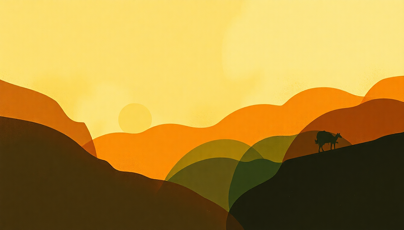 Fan-driven abstract illustration evoking the emotional arc of Octet for Wind Instruments by Igor Stravinsky