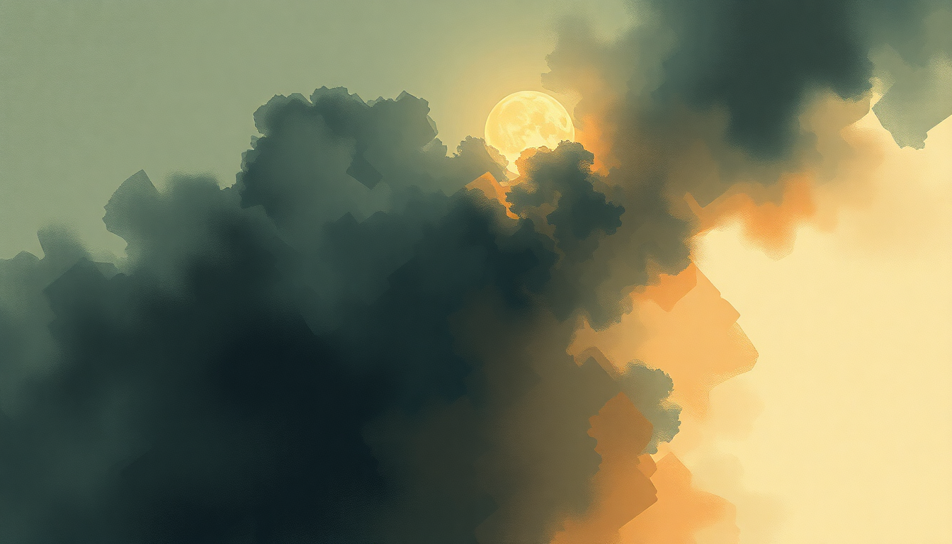 Fan-driven abstract illustration evoking the emotional arc of Ode to Sleep by Twenty One Pilots