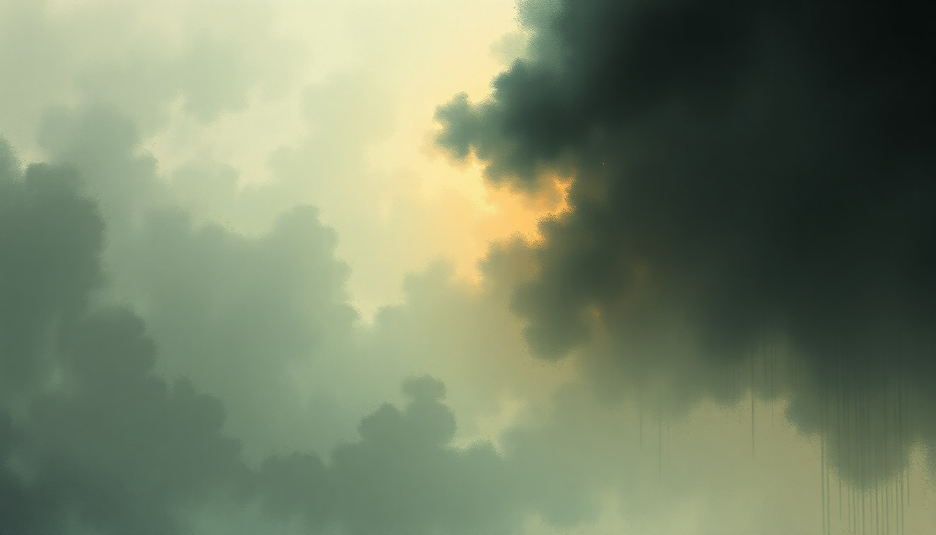 Fan-driven abstract illustration evoking the emotional arc of Of the Mute Birds by Godspeed You Black Emperor