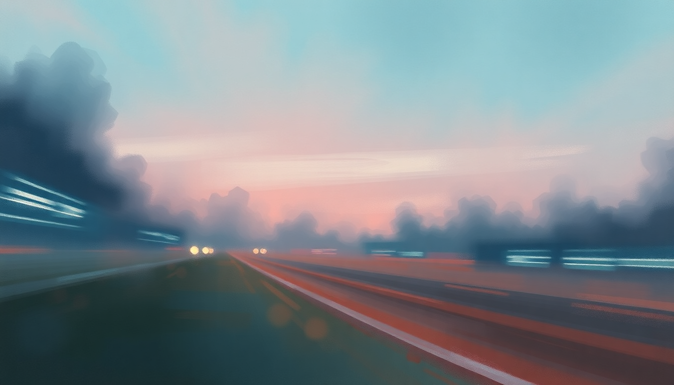 Fan-driven abstract illustration evoking the emotional arc of Off to the Races by Lana Del Rey