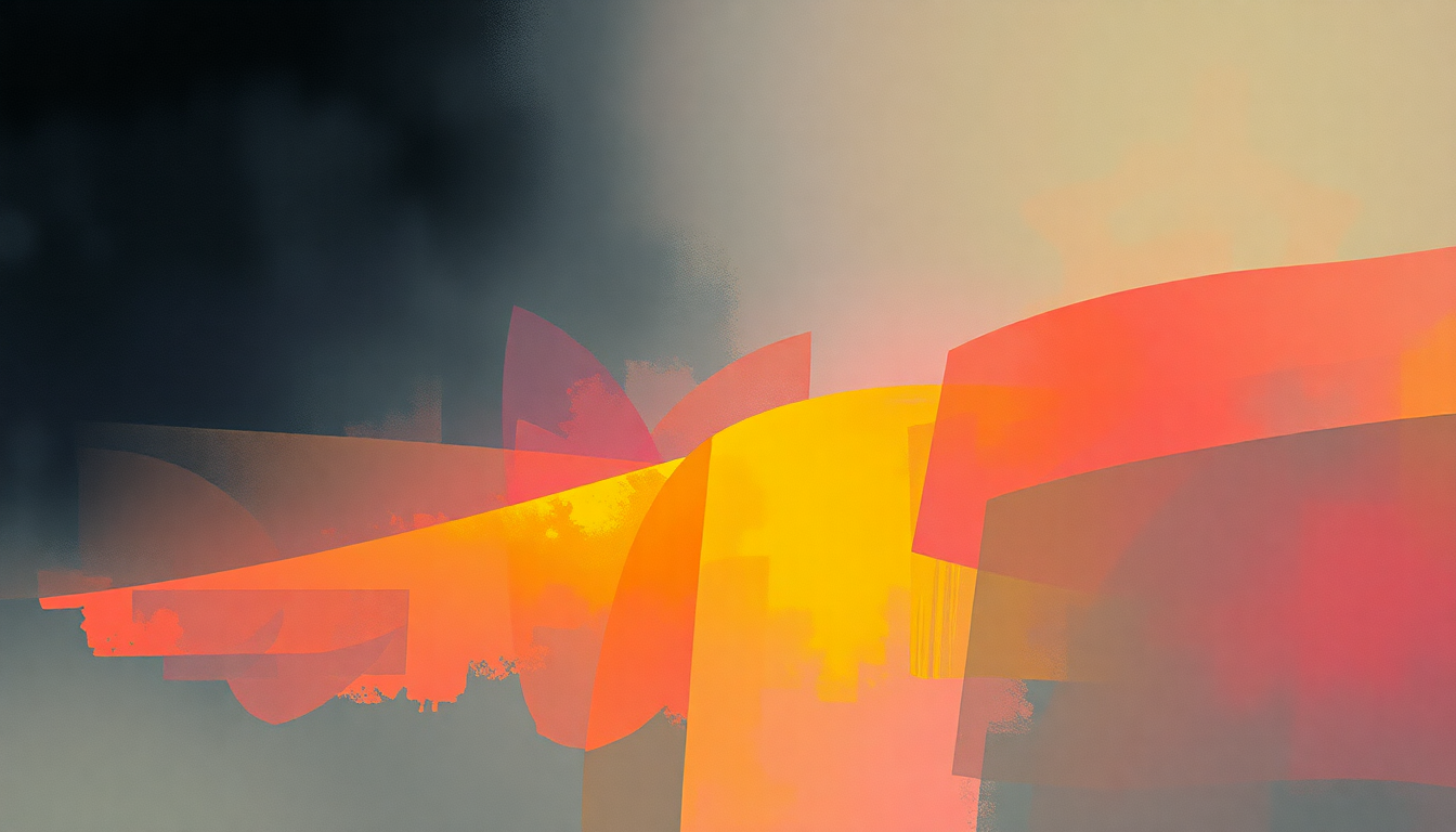 Fan-driven abstract illustration evoking the emotional arc of Oh L'Amour by Erasure