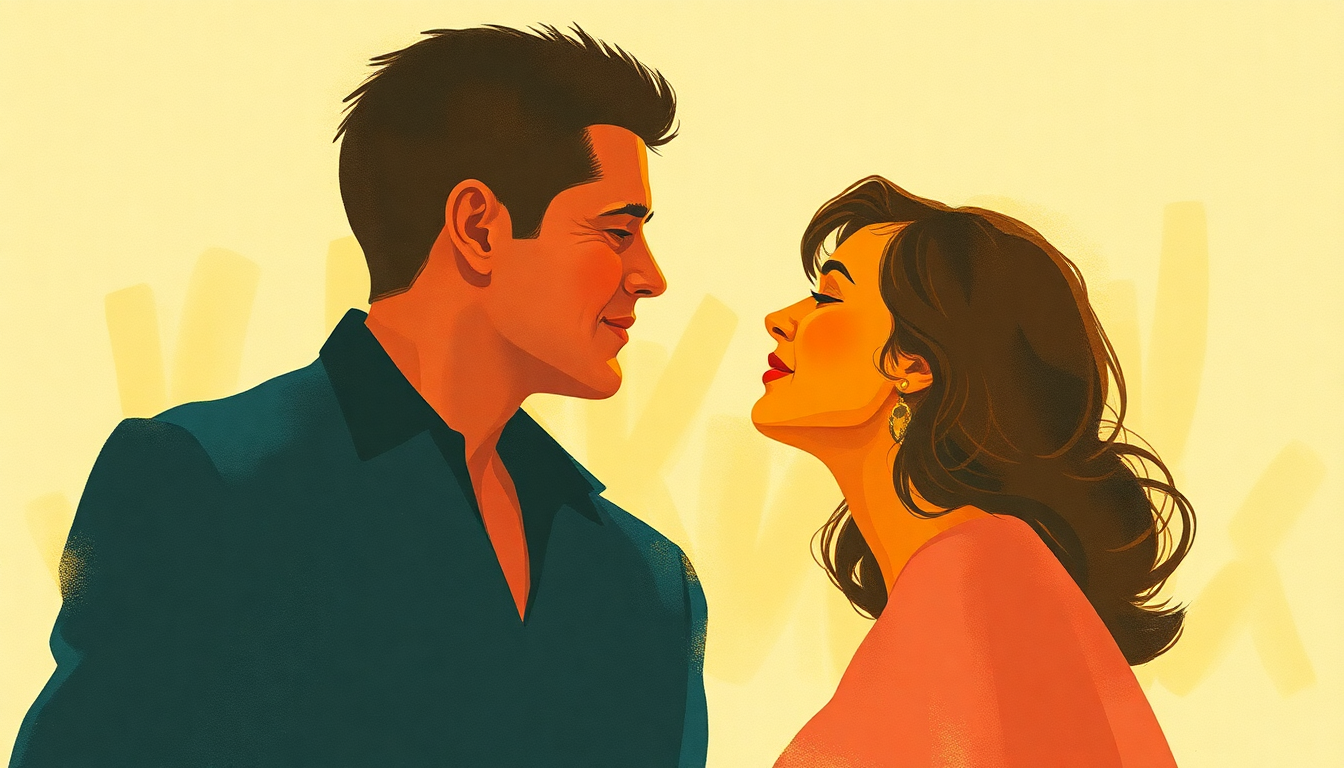 Fan-driven abstract illustration evoking the emotional arc of Oh, Pretty Woman by Roy Orbison