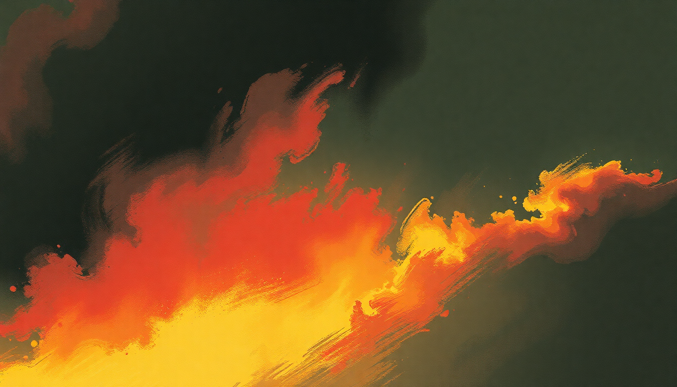 Fan-driven abstract illustration evoking the emotional arc of Oh, the Guilt by Nirvana