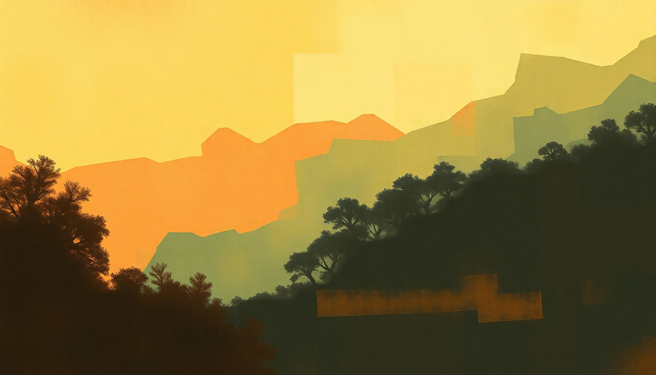 Fan-driven abstract illustration evoking the emotional arc of Okie from Muskogee by Merle Haggard
